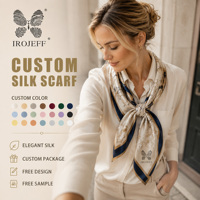 Écharpe en twill de soie de marque IROJEFF, texture élégante, ourlet roulotté à la main, cadeau de luxe pour femmes, qualité supérieure, mode