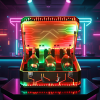 Vitrine LED RGB en acrylique moderne pour bar et boîte de nuit, pour présentation de bouteilles de vin et de spiritueux, avec logo personnalisé et revêtement UV léger