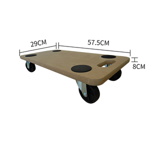 Mueble de madera de cuatro ruedas y plataforma móvil para macetas para uso doméstico y en el jardín - Product Image 3