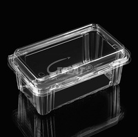 Wegwerp Food Grade Clamshell Scharnierende Container Aardbei Fruit Box Duurzame Afhaalmaaltijden Verpakking In De Uitverkoop