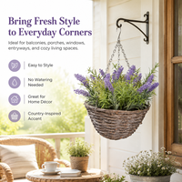 Panier suspendu en eucalyptus artificiel tressé à la main, éco-responsable, durable, pour intérieur et extérieur, décoration rustique, jardinière pour plantes