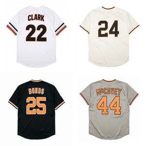 Maillots de baseball cousus pour hommes Will Clark Willie Mays Barry Bonds Willie McCovey Gaylord Perry S-3XL - Product Image 1