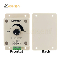Variateur de luminosité LED rotatif manuel DC12-24V 8A, PWM, réglage progressif de la luminosité, bouton de variation, interrupteur de gradation pour bande LED monochrome