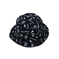 Sombreros de pescador de tela de diseñador para hombre al por mayor logotipo impreso personalizado gorra de pescador negra