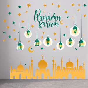 DAMAI Eid Al-Fitr Arab Castle Chandelier Living Room Sofa Wall <b>Sticker</b> Window Decoration - Product Image 1