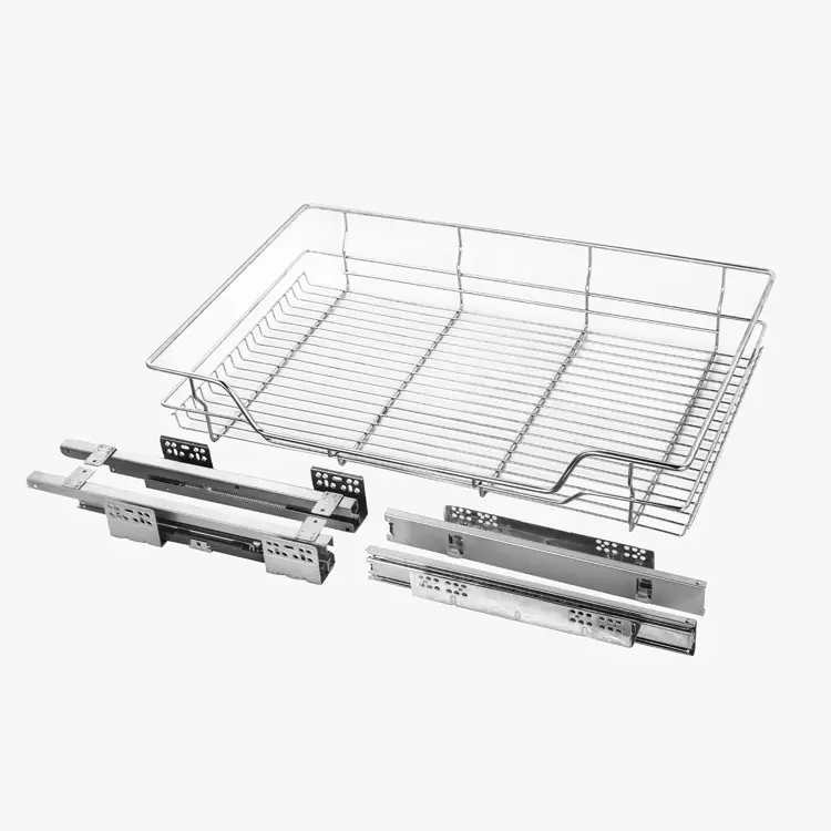 Kitchen Organizer storage holders & racks Pull Out Drawer Wire Basket With Soft Closing Slide