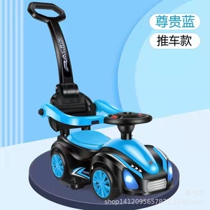 Twist Car Four <b>Wheel</b> Scooter For Kids 1-5 Years Old With Led Lights And Push Handle Orange Black Color Mix - Product Image 2