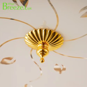 BreezeLux OEM ODM 52 pulgadas de lujo cristal retráctil ventilador de techo luz decorativa LED ventilador de techo con luz y control remoto - Product Image 6