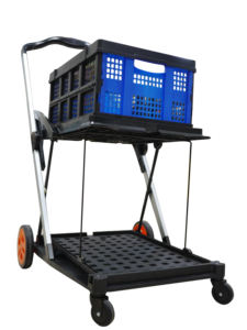 Panier d'épicerie de supermarché pliable Panier à provisions pliable en plastique à pousser à la main Panier de chariot à provisions - Product Image 6