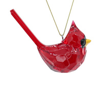 Usine directe haute qualité cristal cardinal oiseau ornement arbre de noël décor suspendu cadeau de noël et décoration de fête de fête
