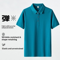 Polo d'été pour homme OEM, en nylon respirant, coupe ample, manches courtes, col rabattu, décontracté, pour le golf, avec logo personnalisé