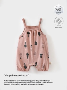 Nuovo Arrivo Abbigliamento Estivo <span class=keywords><strong>per</strong></span> <span class=keywords><strong>Neonati</strong></span>, Tutina Senza Maniche alla Moda in Cotone di Bambù Traspirante con Motivo Alberello, Completo Tuta Intera - Product Image 1