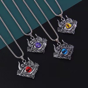 Collana con Ciondolo Teschio Popolare in Europa e America, Ornamenti con Occhio Turco Portafortuna - Product Image 2