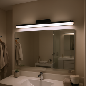 Lámpara de Baño LED Moderna de 32 Pulgadas, Negra, de Hierro, para Montar en la Pared, Luz Blanca Cálida Regulable, para el Área del Lavabo - Product Image 2