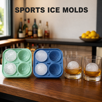 Moule à glaçons sphériques en silicone platine sans BPA, qualité alimentaire, pour sports (baseball, football, basketball, golf, soccer)