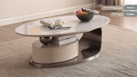Italienischer Luxus Moderner TV-Schrank Couch tisch Kreative Rock Board Ovale Kombination für Wohnzimmer Einfache Home Wood Panel Style