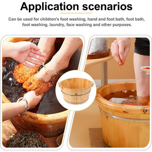 <span class=keywords><strong>Bois</strong></span> pédicure <span class=keywords><strong>bassin</strong></span> de massage bain de pieds spa bol tremper baignoire seau barils pour sauna à la maison - Product Image 5