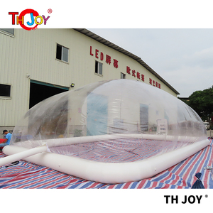 Couverture de <span class=keywords><strong>piscine</strong></span> gonflable transparente en PVC avec souffleur, design dôme à air, installation facile, protège la <span class=keywords><strong>piscine</strong></span> extérieure - Tailles 8x5m/10x6m/12x7m - Product Image 6