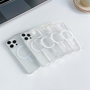 <strong>Low</strong> <strong>Price</strong> Transparent Magnetic Acrylic Phone Case Shockproof Wireless Charge for I Phone 15 14 13 12 Pro Max Plus - Product Image 1