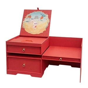 Caja de Regalo Roja de Estilo Chino de Varias Capas, Personalizable, Creativa, para Envolver Regalos Festivos - Product Image 5