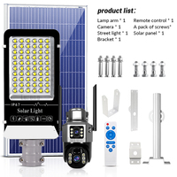 Éclairage d'Usine de Construction Routière Lampadaire Solaire IP65 Jardin Cour Entrée Porte Lumière Solaire Extérieure LED Avec Caméra