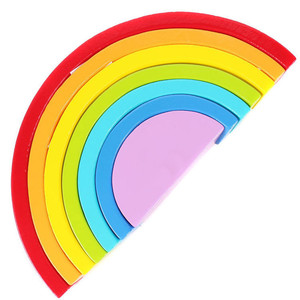 Arco Iris madera apilamiento juego juguete aprendizaje <span class=keywords><strong>la</strong></span> geometría bloques construcción juguetes educativos para niños - Product Image 5