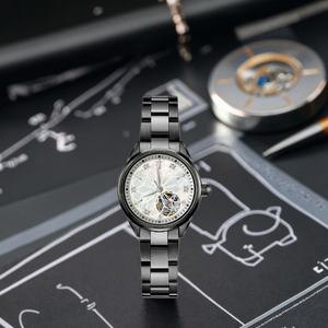 Montre-bracelet automatique de luxe pour femmes, mouvement automatique, diamants, logo personnalisé, bracelet en acier inoxydable - Montres mécaniques Miyota 6T28 personnalisées - Product Image 4