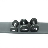 Dumbbell CPU 12 Sisi Anti Goyang Gagang Baja Solid untuk Latihan Kekuatan di Gym Komersial Grosir OEM Logo Kustom