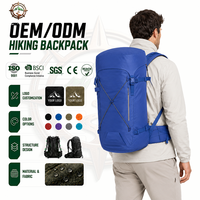Sac à dos de randonnée léger 40L à châssis interne et multi-compartiments pour la course sur sentier, production personnalisée en gros