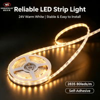 Bande LED SMD2835 80 LED à spectre complet, lumière blanc chaud, 5m, haute efficacité 180lm/w, CRI 83, effet lumière solaire, pour aménagement paysager