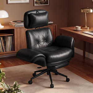 Chaise de bureau pivotante inclinable rembourrée de qualité supérieure, accoudoir réglable en 5 positions, chaise de bureau ergonomique avec poches latérales et appui-tête - Product Image 1