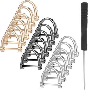 Anillas en D doradas PCS para bolsos, anillas en D tipo herradura, grilletes atornillables, cierres metálicos para bolsos, llaveros atornillables, anillas en U para bolsos DIY - Product Image 1