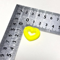 Perles fluorescentes creuses en forme de cœur pour la fabrication de bijoux DIY, accessoires pour chaînes de téléphone, pendentifs de sac et porte-clés