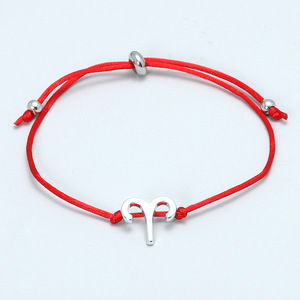 Pulsera de plata y oro con signo del zodiaco, horóscopo, cuerda trenzada ajustable, amistad, joyería de regalo, 12 Uds., venta al <span class=keywords><strong>por</strong></span> mayor - Product Image 3