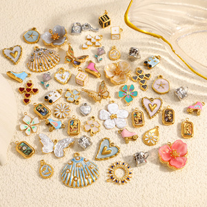 Dijes de Acero Inoxidable con Forma de Corazón, Flor y Sirena, Colgantes de Resina para Joyería DIY, Regalo de San Valentín Unisex, Origen Yiwu - Product Image 1