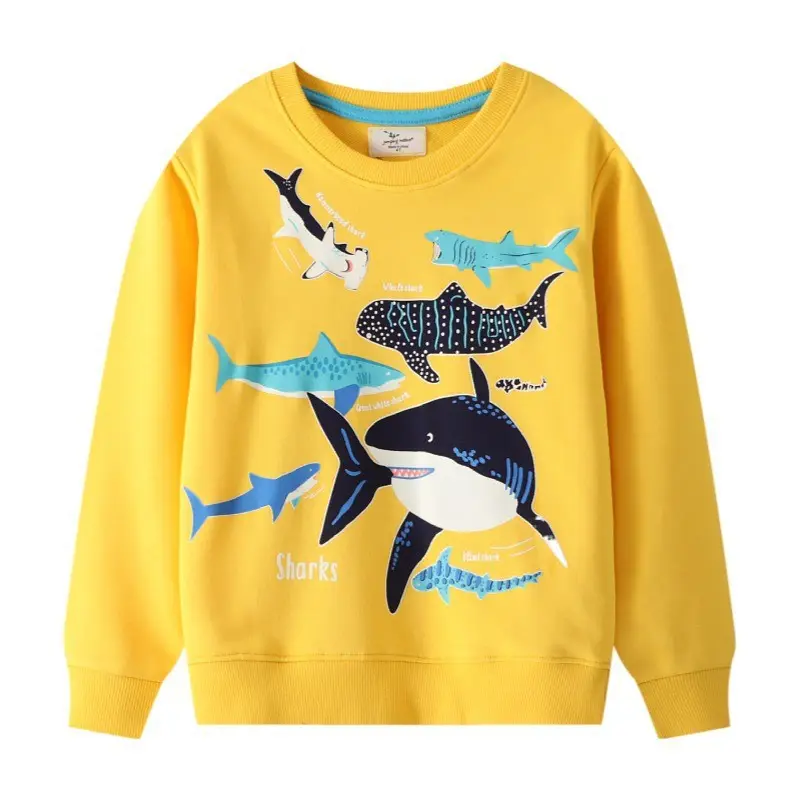 Boys and girls cartoon Dinosaur Print Luminous Sweatshirt jumper Kidsfashion Fall/Winter children's hoodie 2-7Y clothing