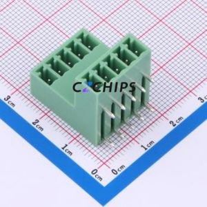 KF2EDGRT-3.5-2*5P Plug-in Terminal Block Bent Lead Through Hole,P=3.5mm Board-to-Board / Socket - Closed 2x5P 3.5mm Green - Product Image 1