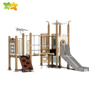 HPL Set peralatan tempat bermain anak, perlengkapan luar ruangan tema laut untuk taman bermain anak alami - Product Image 1