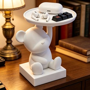 Vassoio Portaoggetti Orso Polare Stampato in 3D, Scatola per Gioielli Staccabile, Decorazione da Scrivania, Organizer per Ufficio, Regalo Creativo, Ornamento per Casa - Product Image 1