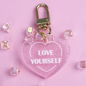 Portachiavi a Cuore in Acrilico Glitterato Personalizzato con Logo, Ciondolo Scintillante <span class=keywords><strong>per</strong></span> Borsa, Bomboniera Matrimonio, Regalo <span class=keywords><strong>per</strong></span> <span class=keywords><strong>Lei</strong></span> - Product Image 6