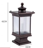 Lampe de jardin populaire couleur café en aluminium moulé sous pression, lampe pilier extérieure étanche, support de lampe solaire électrique, lumières de clôture