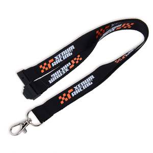 Cinta de poliéster en rollo para tarjetas de identificación, negra, personalizada, barata, al por mayor, con estampado por sublimación, de 10mm, 20mm, 25mm, para cordón de cuello. - Product Image 1