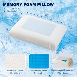 Oreiller en mousse à mémoire de forme et gel, classique, doux, pour le sommeil estival, vente en gros directe usine - Product Image 2