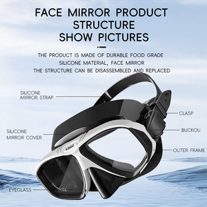 Nouveau style Chine fabrication en gros personnalisé meilleur masque de plongée sous-marine ensemble de plongée en apnée <span class=keywords><strong>fluorescéine</strong></span> tube respiratoire semi-sec - Product Image 4