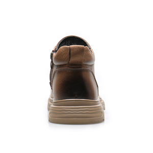 รองเท้าบูทเชลซีทรงกลางแบบผูกเชือกหนังแท้สำหรับผู้ชาย ดีไซน์หรูหรา ระบายอากาศได้ดี มีไซส์ใหญ่พิเศษ เหมาะสำหรับใส่ในฤดูหนาว ฤดูร้อน และฤดูใบไม้ผลิ - Product Image 5