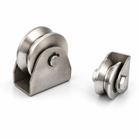 Galet de guidage silencieux en acier inoxydable en forme de V pour porte coulissante et fenêtre, roulement à billes simple, usage industriel