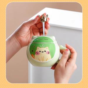 Mug en céramique OEM Tasse à ventre rond Tasses à motif de chat mignon Tasses en céramique à sublimation - Product Image 5