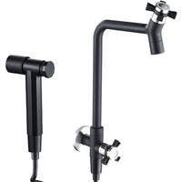 Robinet mural moderne en acier inoxydable 304 à double fonction pour cuisine et hôtel, vente en gros