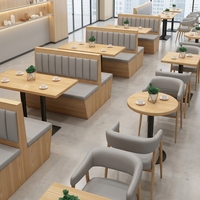 Meubles de restaurant au design moderne, ensemble de salle à manger à ossature métallique et en bois massif, tables et chaises