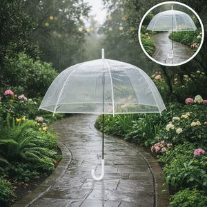 Wholesale High Quality Outdoor Clear <b>Windproof</b> Transparent <b>Umbrella</b> With Logo for Advertising Promotion - Product Image 1